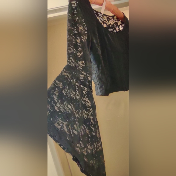 Butterfly Lace Bell Princess Sleeves Cropped Top Bustier close Party Shi… - Picture 8 of 16